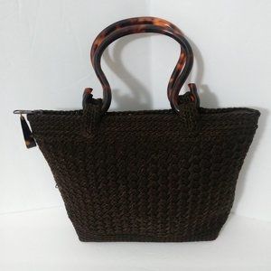 Christian Livingston Collection Crochet Brown Satchel Bag